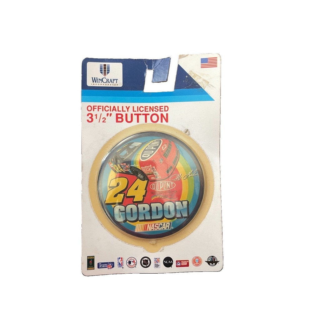 Jeff Gordon DuPont #24 Wincraft 3-1/2" Button Pin Vintage 1999
